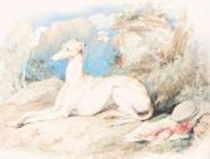 A Greyhound In An Arcadian Landscape by Sir Edwin Henry Landseer