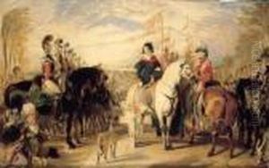 Queen Victoria And The Duke Of 
Wellington Reviewing The Lifeguards, Windsor Great Park In The Distance by Sir Edwin Henry Landseer