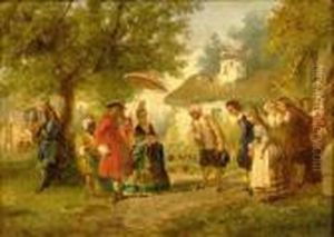 Les Jeunes Maries Felicites by Francois Louis Lanfant de Metz