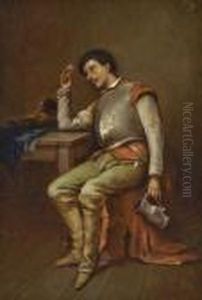 Weintrinkender Landsknecht
