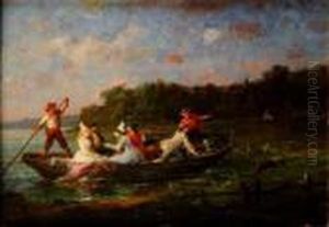 Promenade En Barque by Francois Louis Lanfant de Metz