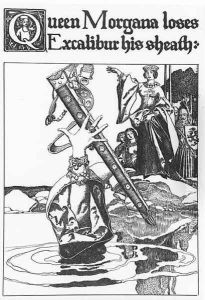 Queen Morgana loses Excalibur his sheath by Howard Pyle