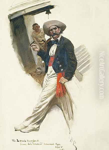 Her Captain was a Cuban, from The Cruise of the Caribee by Thomas V. Briggs, published in Harpers Monthly Magazine, December 1907 - view 1