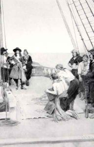 Phips recovering the sunken treasures, 1690s, published in Harpers Magazine, 1901 by Howard Pyle