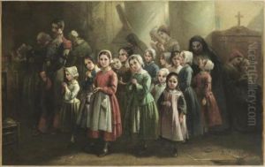 Groupe De Fillettes A L'eglise thumbnail