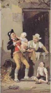 Scene Villageoise. by Francois Louis Lanfant de Metz