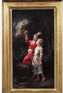Les Deux Enfants Et L'oiseau by Francois Louis Lanfant de Metz