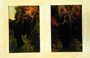 Truth Leaves the Fairies Wonderland, from 'The Pilgrimage of Truth by Erik Bogh, published in Harpers New Monthly Magazine, December 1900 by Howard Pyle