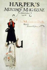 Tailpiece for The Mysterious Chest by Howard Pyle, published in Harpers Monthly Magazine, December 1908 by Howard Pyle