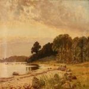 Summer Day At Fiord by Olaf Viggo Peter Langer