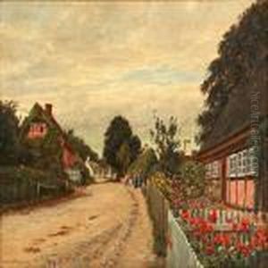 Street Scene From Alsgarde, Denmark by Olaf Viggo Peter Langer