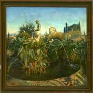 Garden Scene Frompalatine Hil, Rome