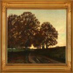 Evening Atmosphere Near A Farm by Olaf Viggo Peter Langer