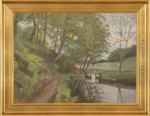 Forest Scenery by Olaf Viggo Peter Langer