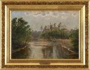 Landscape. Signed. Viggo Langer by Olaf Viggo Peter Langer