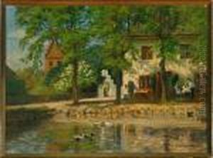 Scenery From The Sollerod Inn, Denmark by Olaf Viggo Peter Langer