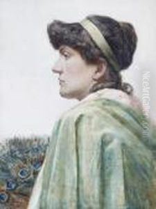 Portrait Of A Lady In Green by William Langley