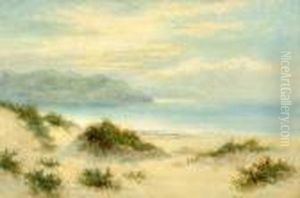 A Coastal Scene, With Sand Dunes In The Foreground by William Langley