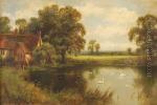 Swanson A Pond By A Cottage - view 1