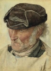 Study Of A Man's Head For 'the Sunny South' by William Langley