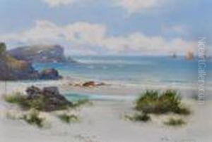 West Country Beach Scene by William Langley
