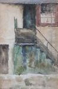 Outdoor Steps To An Upper Floor - Sketch Forthe Background Of 'among The Missing' Outdoor Steps To An Upper Floor - Sketch Forthe Background Of 'among The Missing'