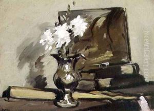 Flowers in a Silver Jug by Samuel John Peploe