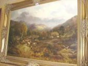 Shepherd With His Flock by William Langley