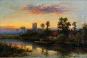River View With Punt In The Foreground At Sunrise