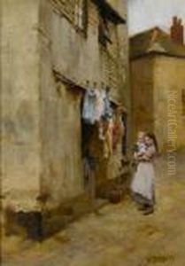 A Street In Newlyn by William Langley