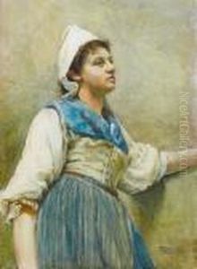 A Breton Washerwoman by William Langley