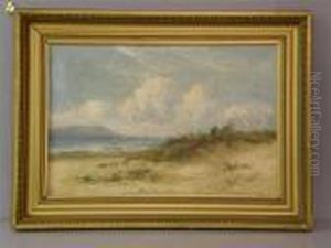 Viewacross A Bay With Dunes In The Foreground And Sea-gulls by William Langley