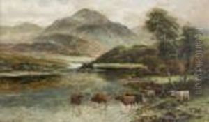 River And Cattle Scene River And Cattle Scene