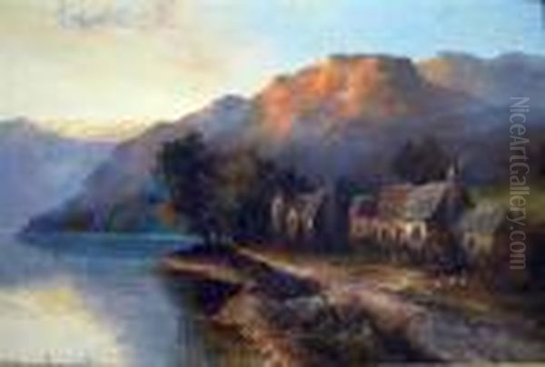 A Loch Scene With Cottages In The Foreground - view 1