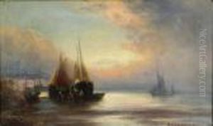Sunset, Fishing Luggers Ashore
