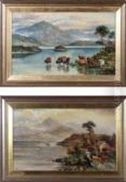 Highland Loch Scenes With Cattle At The Shore - view 1
