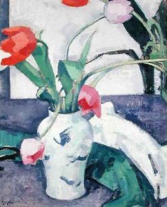 Still Life Tulips in a Chinese Vase, 1924 by Samuel John Peploe