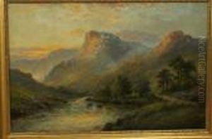 Highland Cattle By A River by William Langley