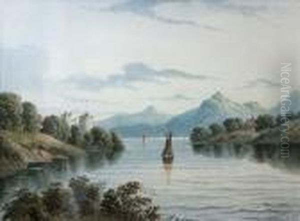 Sailing Boat By A Castle - view 1