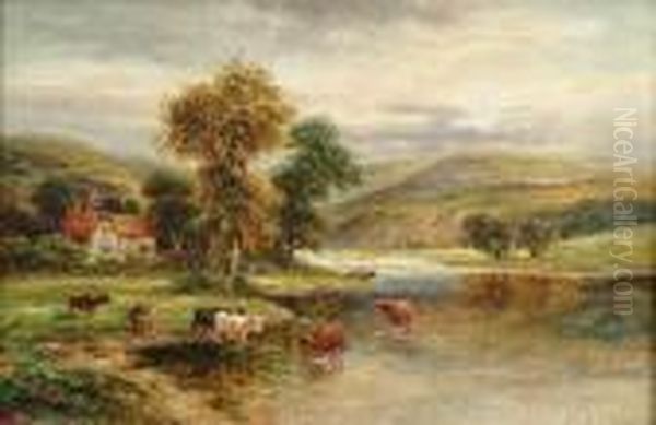 Landscape Withcattle Watering - view 1