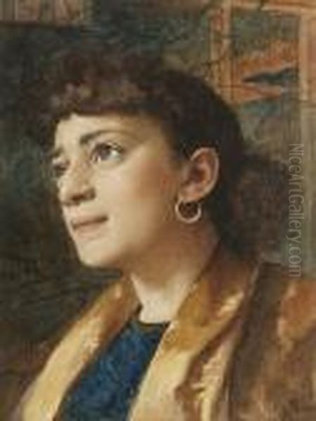 Young Lady In A Golden Kimono - view 1