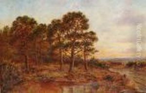 Extensive Country Landscape At Dusk by William Langley