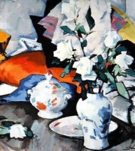 White Roses in a Vase by Samuel John Peploe