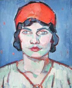 Portrait of a Girl, Red Bandeau, c.1912 by Samuel John Peploe