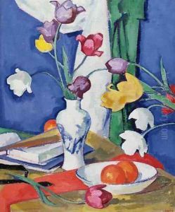 Tulips and Fruit, c.1919 by Samuel John Peploe