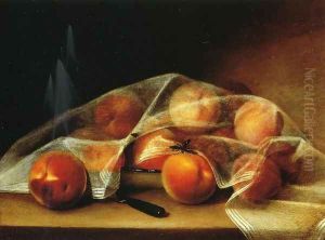 Fruit Piece with Peaches Covered by a Handkerchief by Raphaelle Peale
