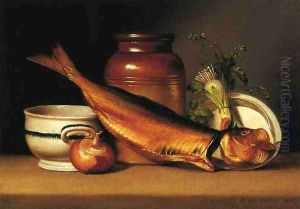 Still Liife with Dried Fish by Raphaelle Peale
