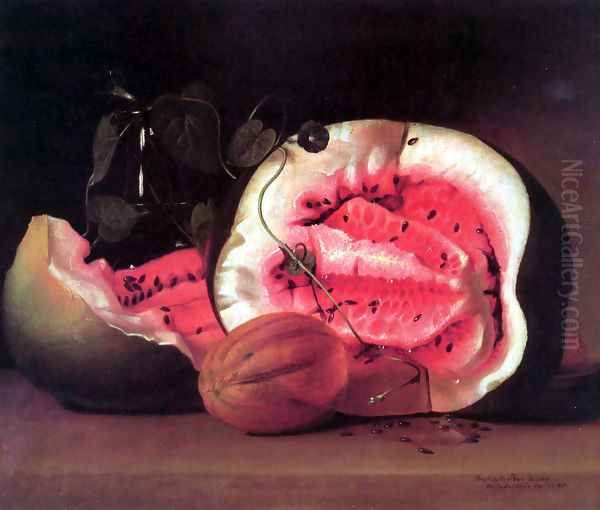 Melons and Morning Glories 1813 by Raphaelle Peale