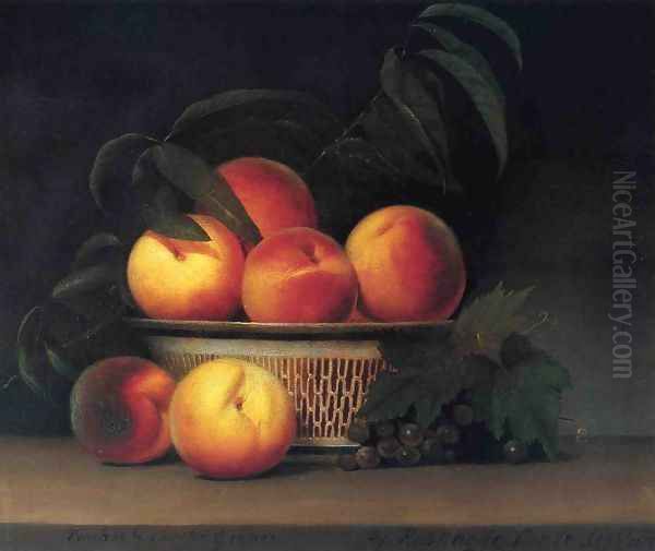 Peaches and Unripe Grapes - view 1