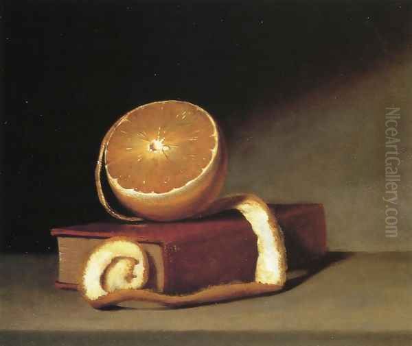 Still Life with Orange and Book by Raphaelle Peale